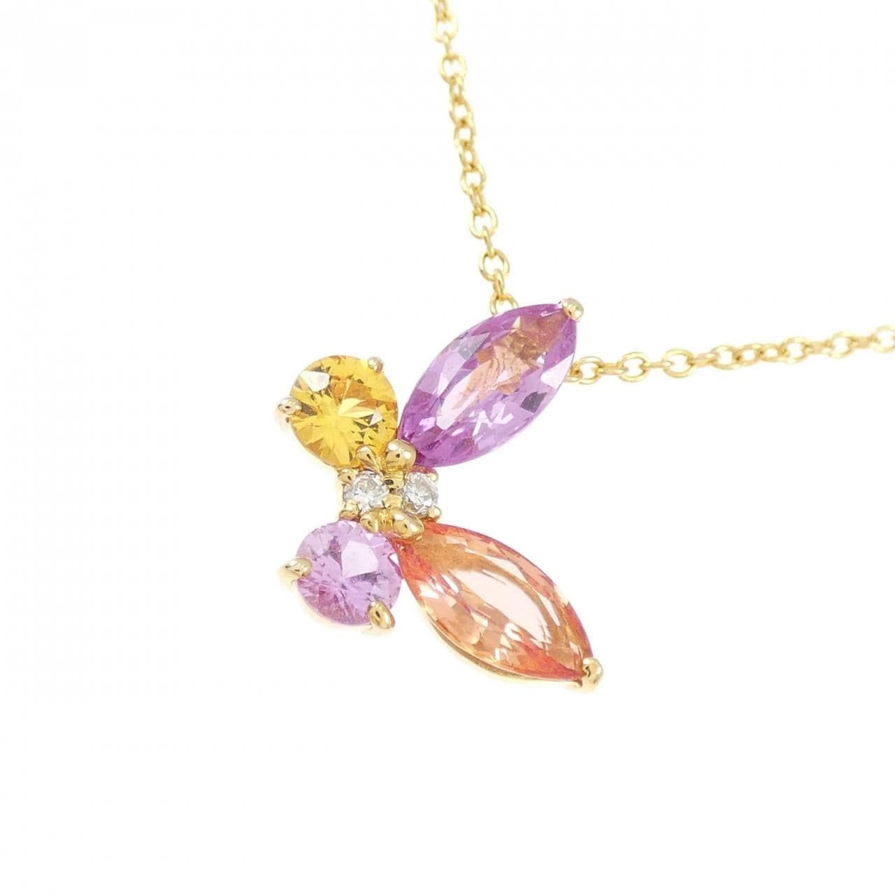 ポンテヴェキオ バタフライ カラーストーン ネックレス 1.46CT