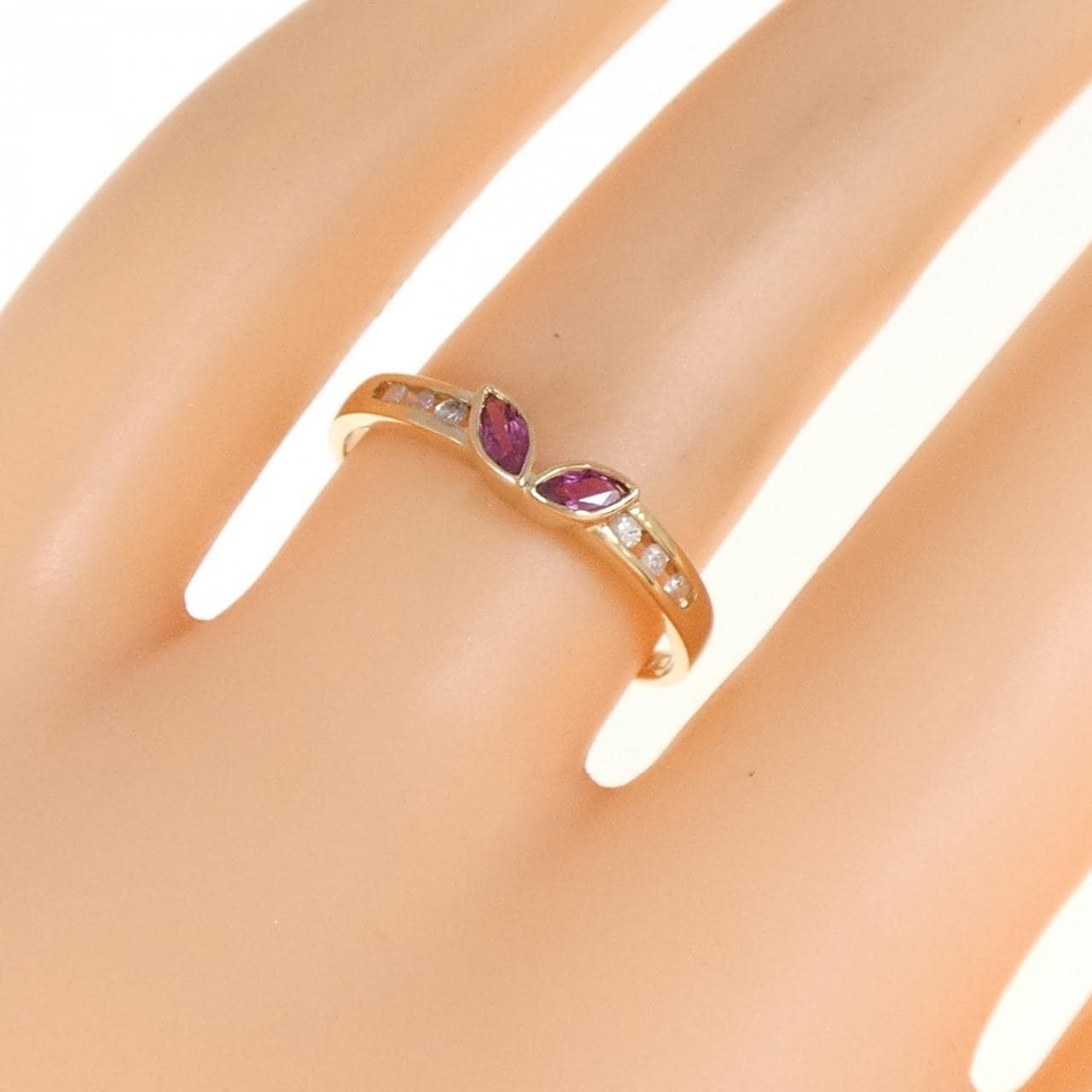 K18YG ruby ring 0.18CT