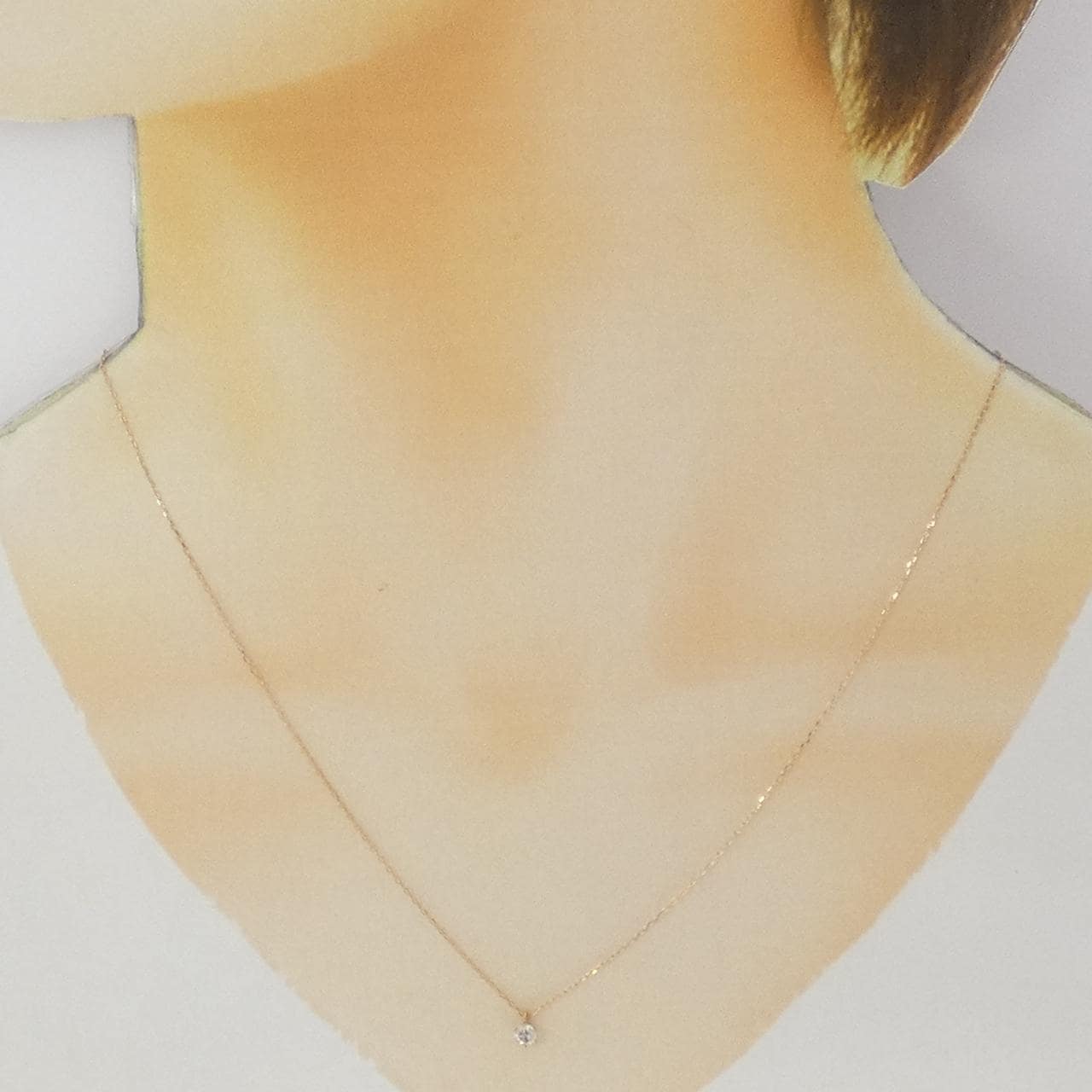 K18PG单钻钻石项链 0.13克拉