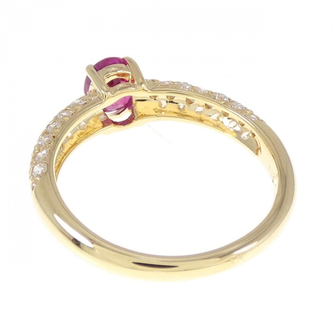 K18YG ruby ring 0.75CT