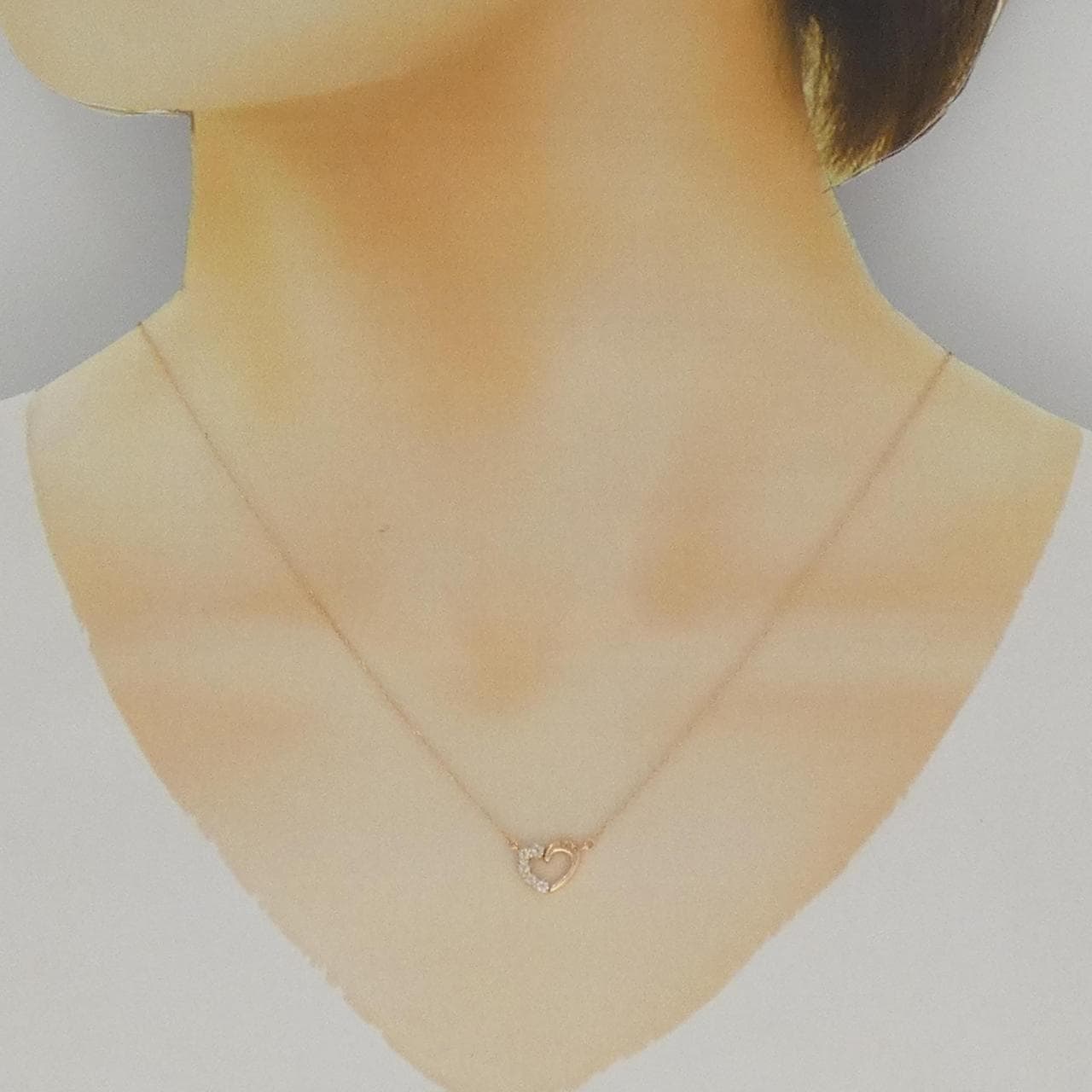 K10PG ハート ホワイトトパーズ ネックレス