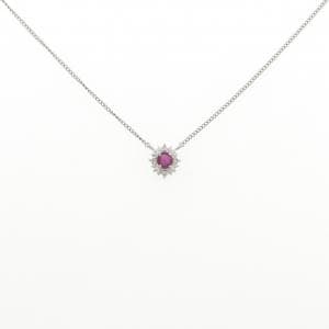 PT850 ルビー ネックレス 0.18CT