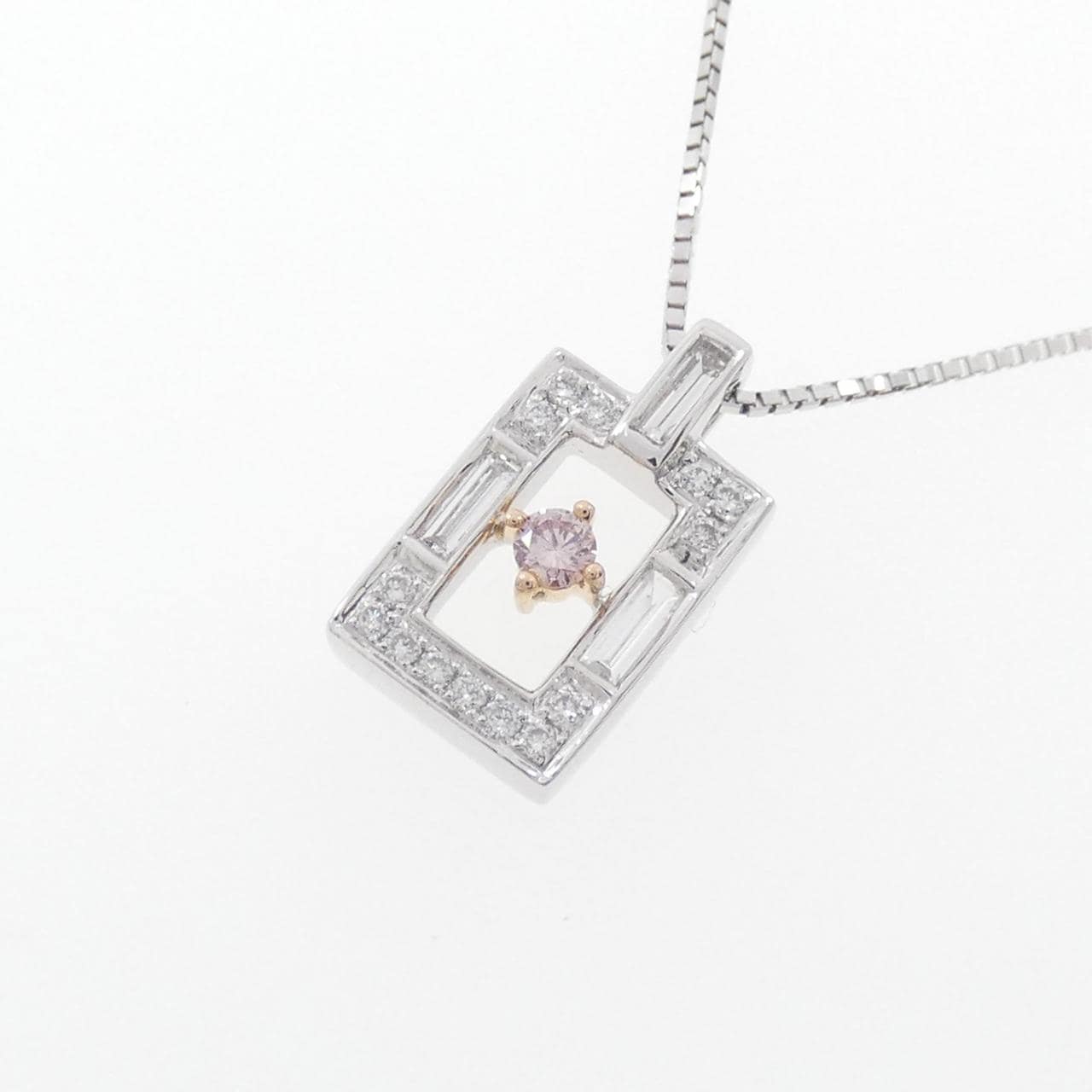 K18PG/K18WG Pink diamond necklace 0.03CT