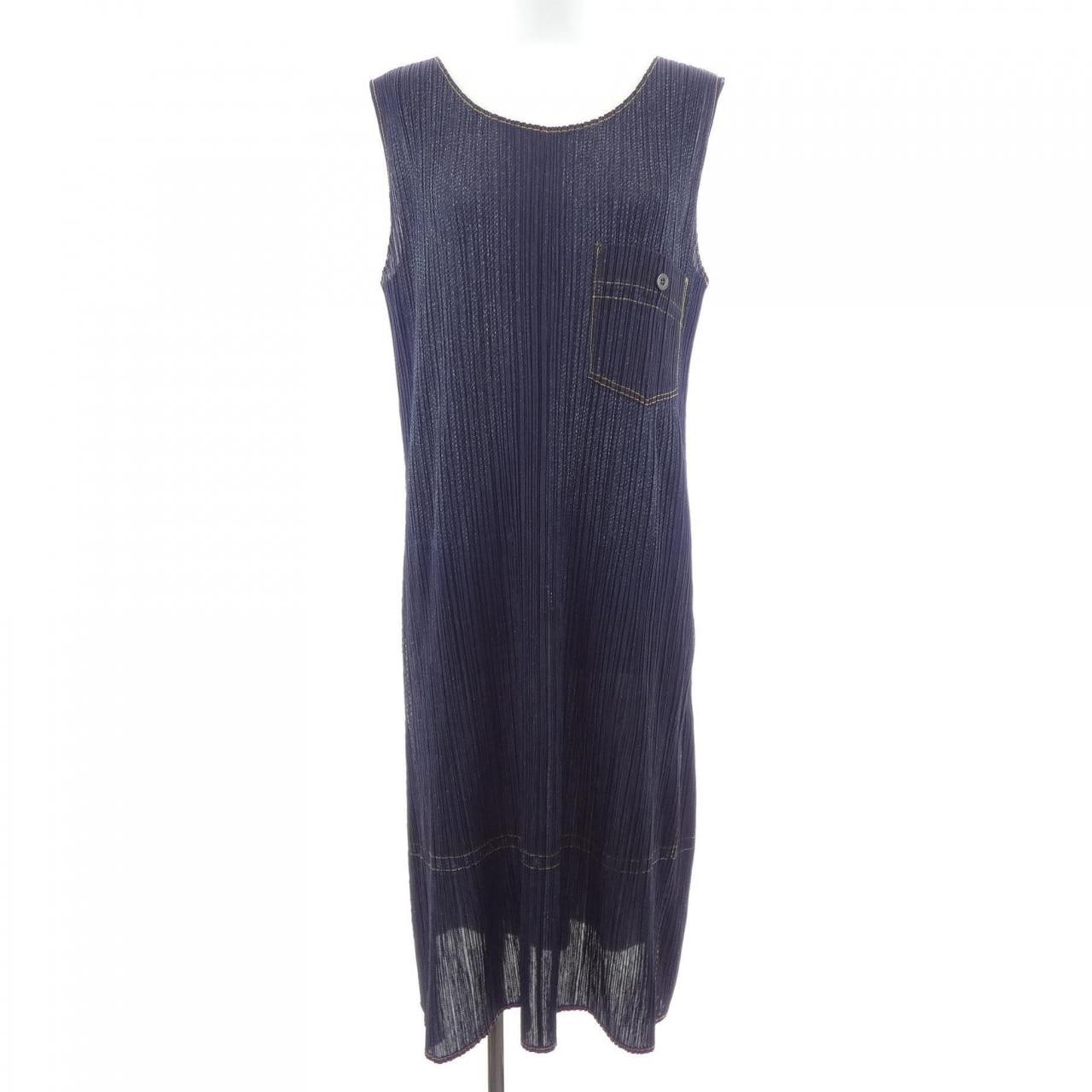 【ヴィンテージ】プリーツプリーズ PLEATS PLEASE 2002　デニム転写プリント PP23-JH925 7557091 ワンピース
