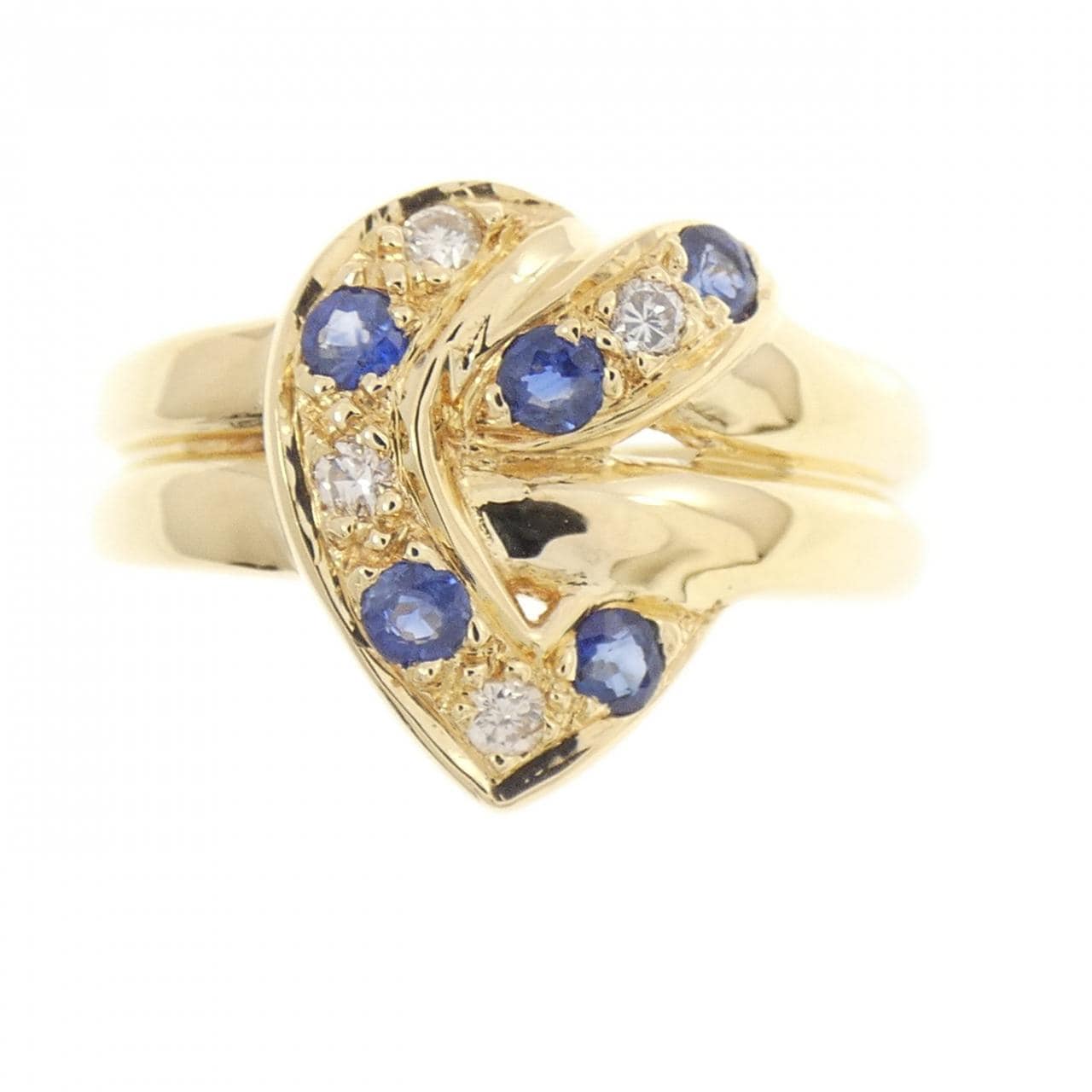 K18YG サファイヤ リング 0.32CT