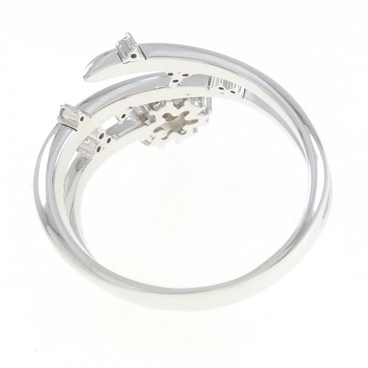 K18WG フラワー ダイヤモンド リング 0.52CT
