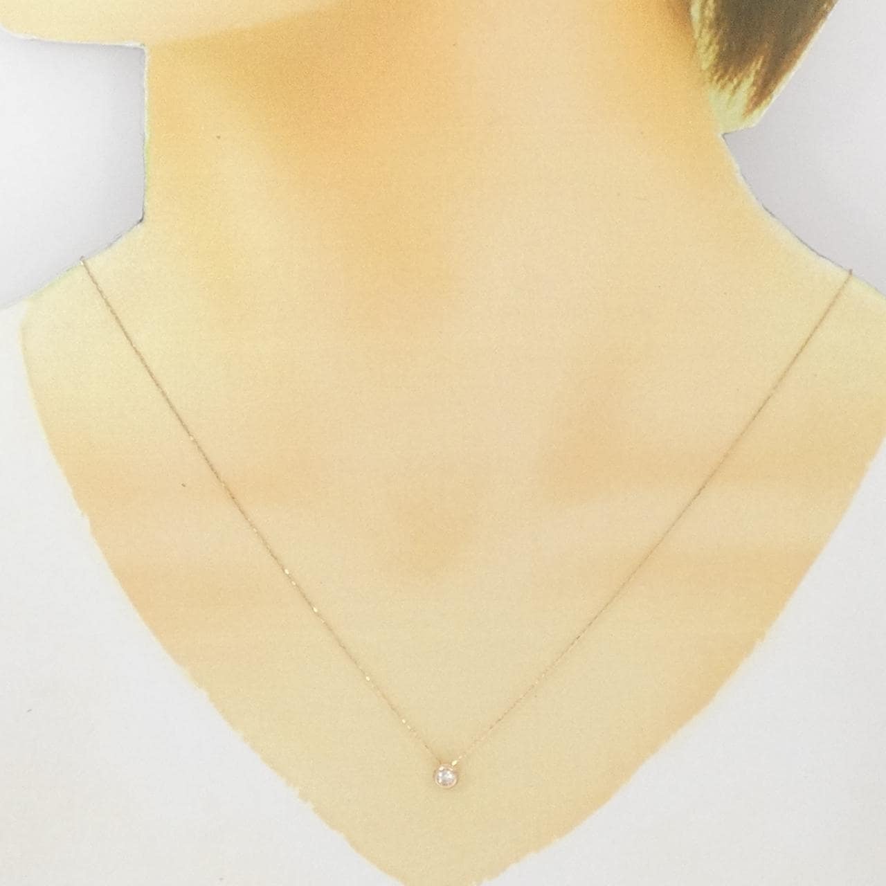K18PG ソリティア ダイヤモンド ネックレス 0.10CT
