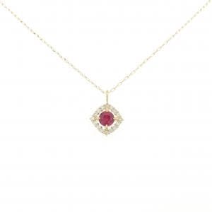 【新品】K18YG ルビー ネックレス 0.19CT