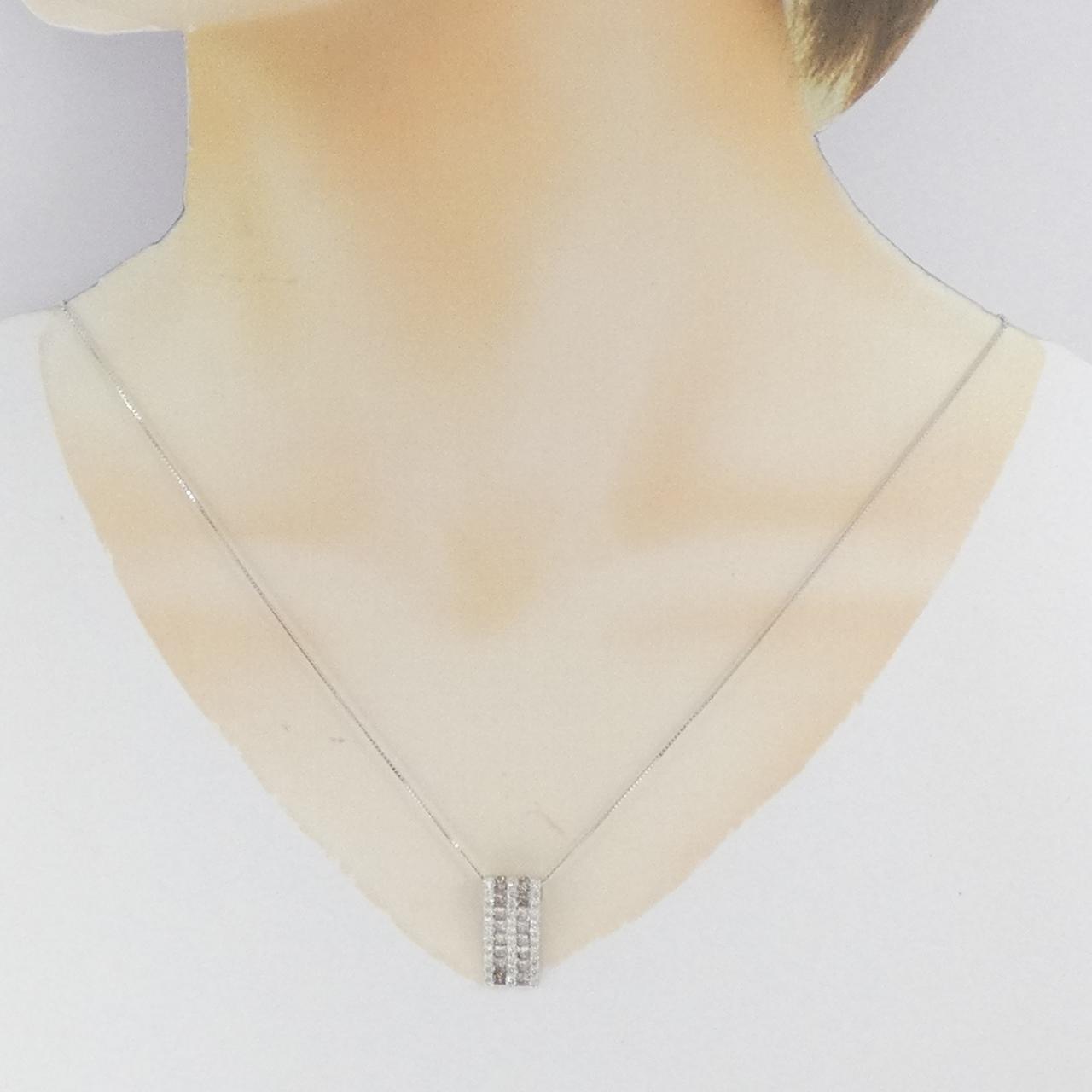 K18WG ダイヤモンド ネックレス 2.00CT