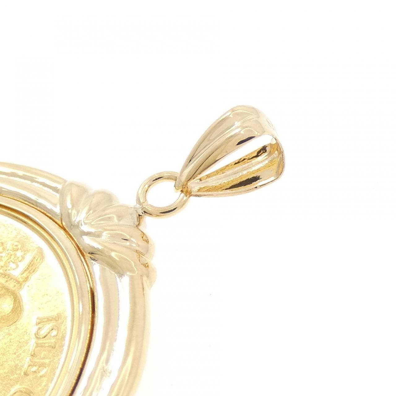 K18YG(枠) コイン ペンダント