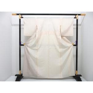 単衣　変わり竪絽訪問着　友禅加工刺繍入り　ボカシ染