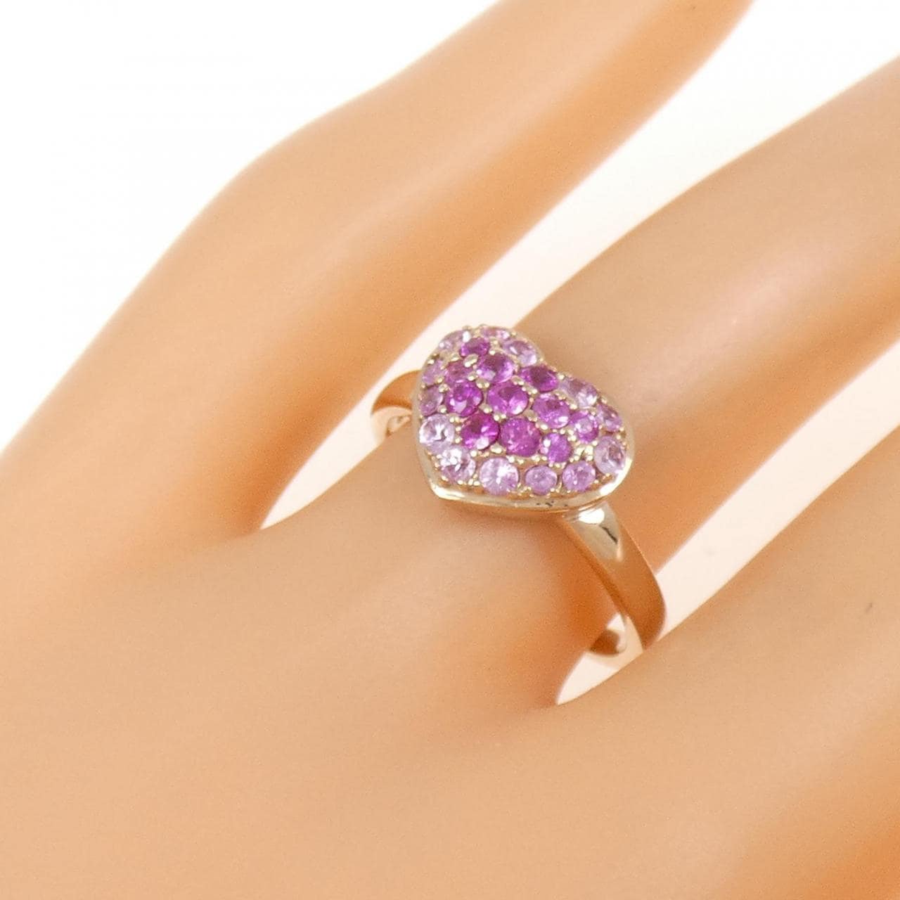 K18PG ハート サファイヤ リング 0.50CT