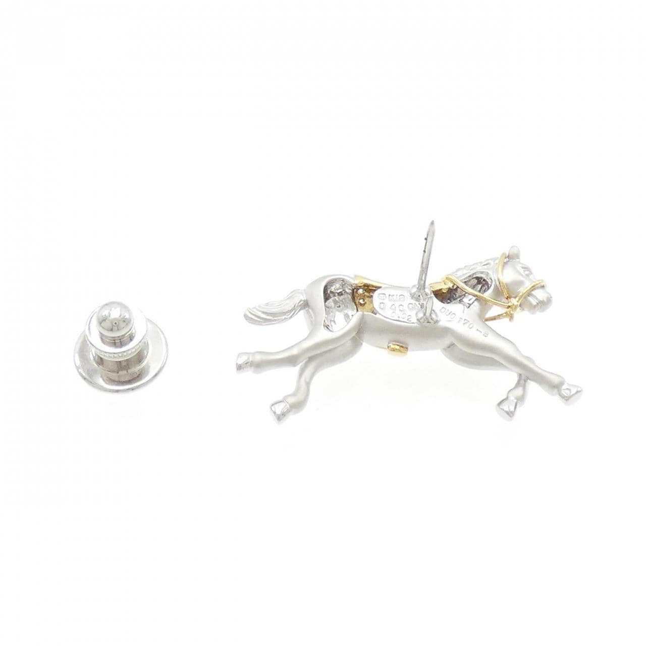 MIKIMOTO馬鑽石胸針 0.40CT