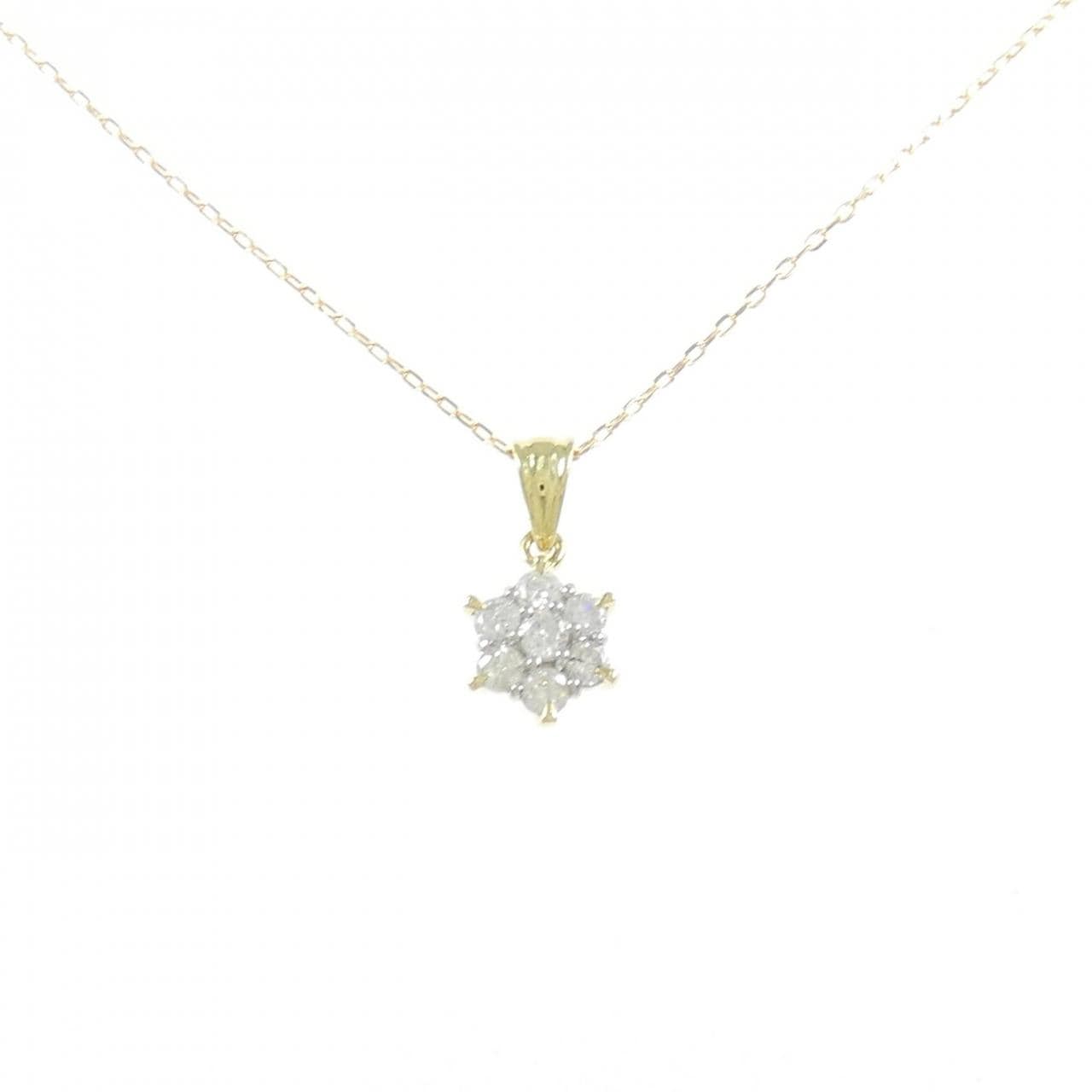 K18YG/PT900 ダイヤモンド ネックレス 0.50CT