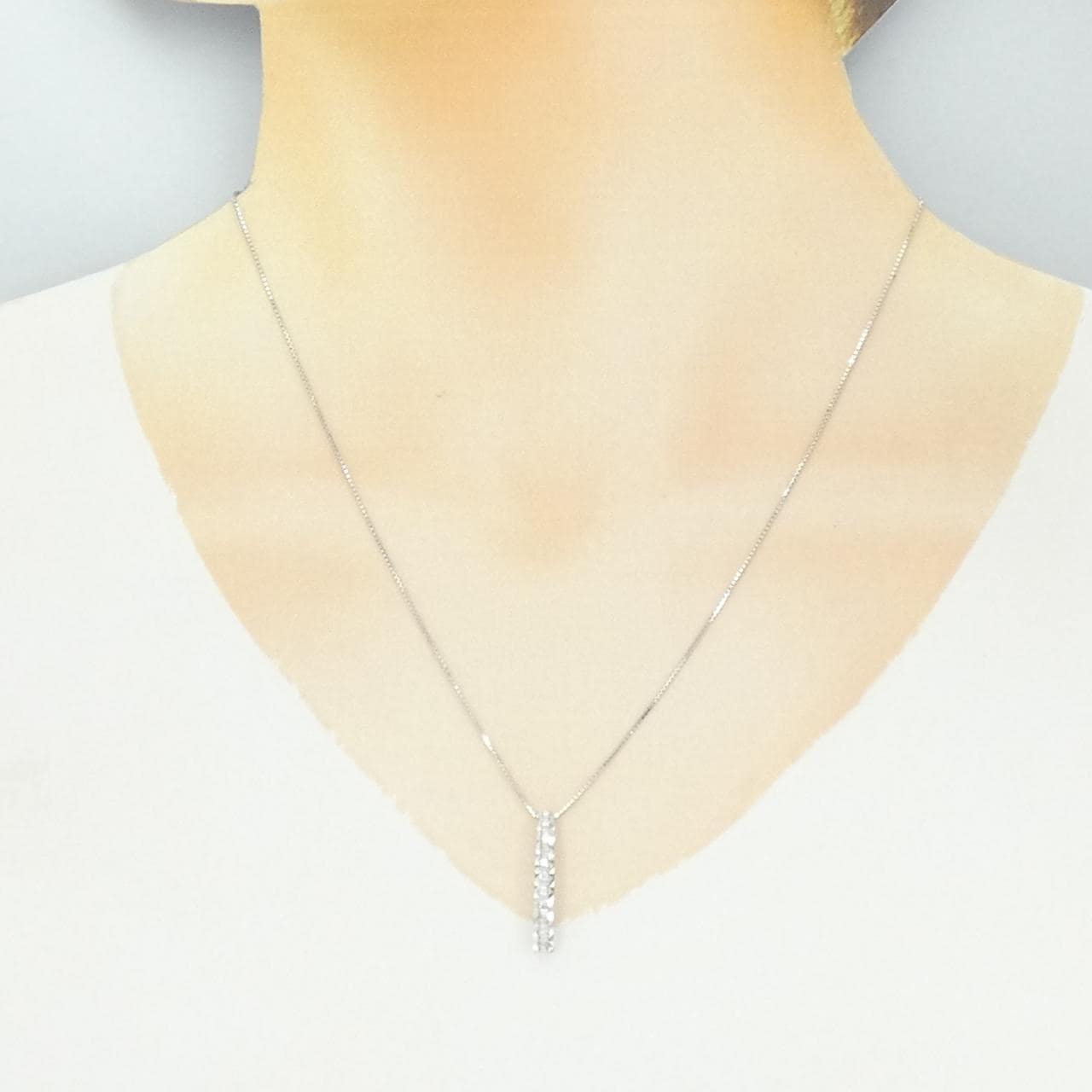 K18WG ダイヤモンド ネックレス 0.15CT