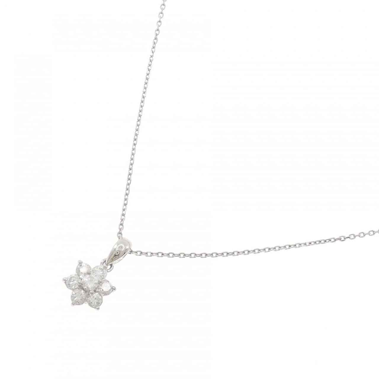 PT900/PT850 フラワー ダイヤモンド ネックレス 0.52CT