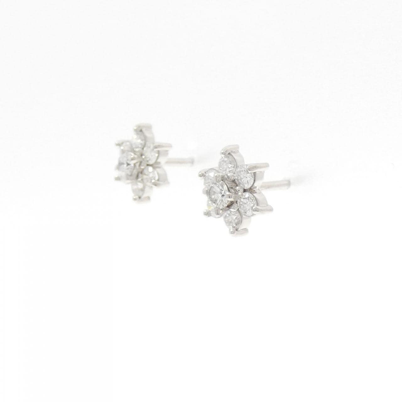 PT900 フラワー ダイヤモンド ピアス 0.50CT