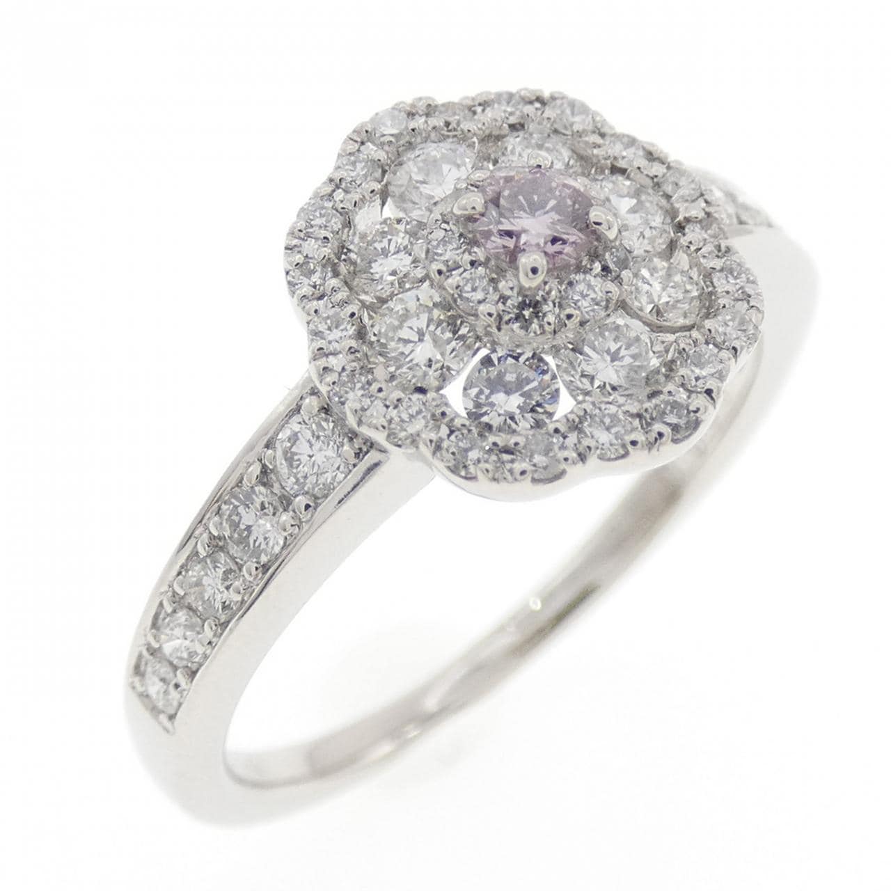 PT900 フラワー ピンクダイヤモンド リング 0.063CT