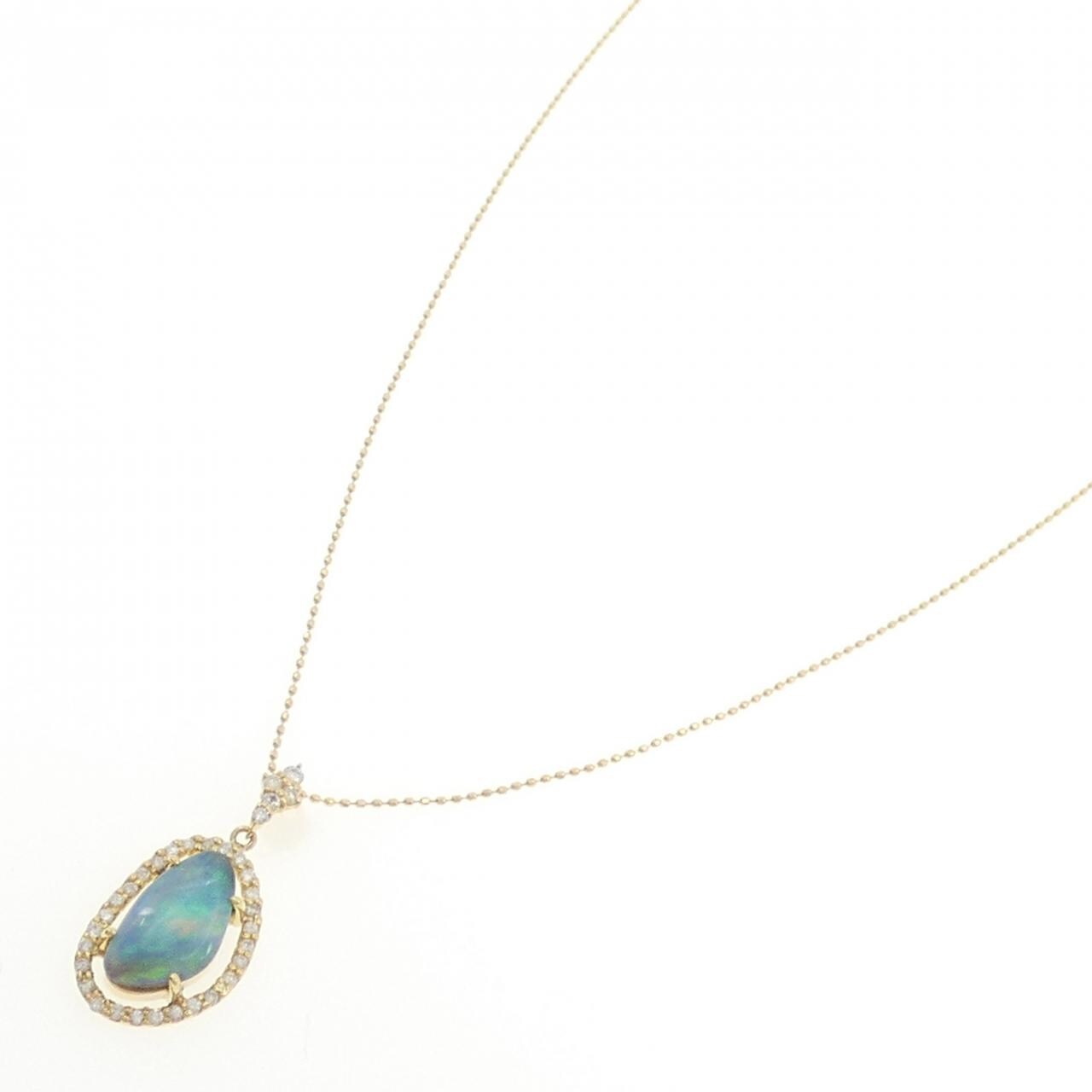K18YG ブラックオパール ネックレス 1.75CT