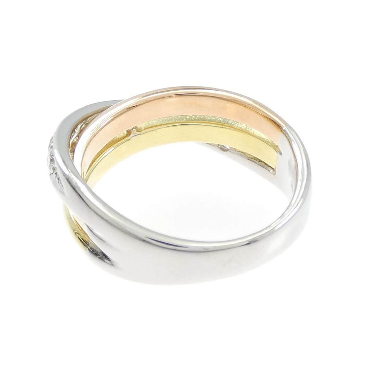 PT900/K18YG/K18PG ダイヤモンド リング 0.37CT