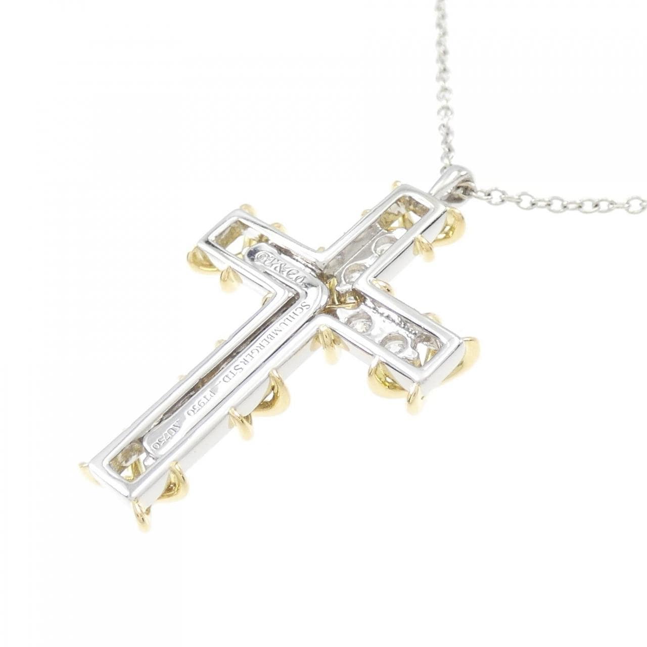 TIFFANY 10 stone cross necklace
