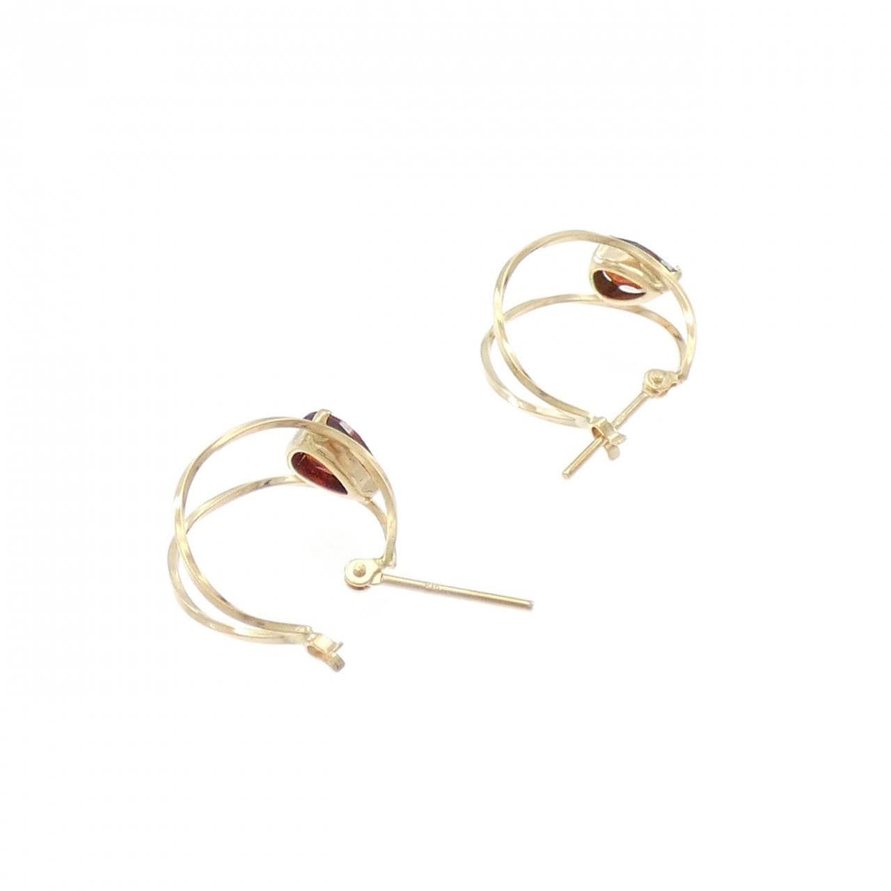 【新品】K10YG ガーネット ピアス