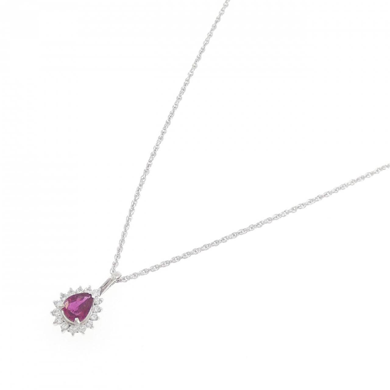PT900/PT850 ルビー ネックレス 0.60CT