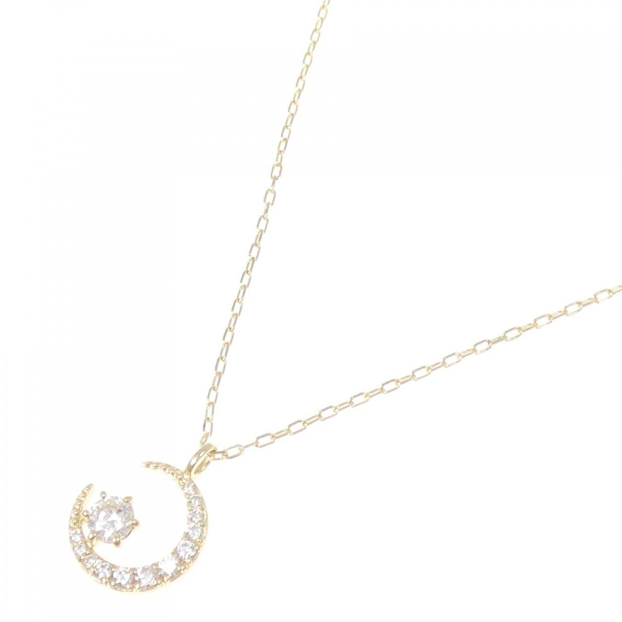 K18YG ムーン ダイヤモンド ネックレス 0.187CT