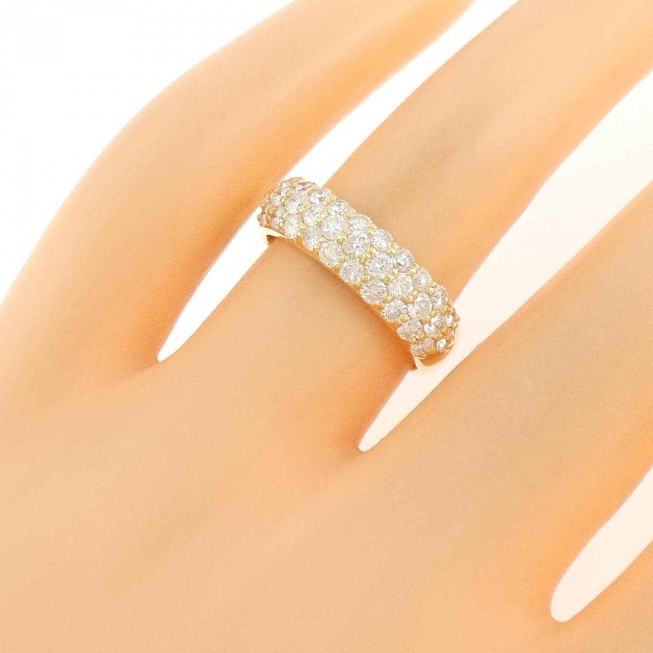 K18YG パヴェ ダイヤモンド リング 1.00CT