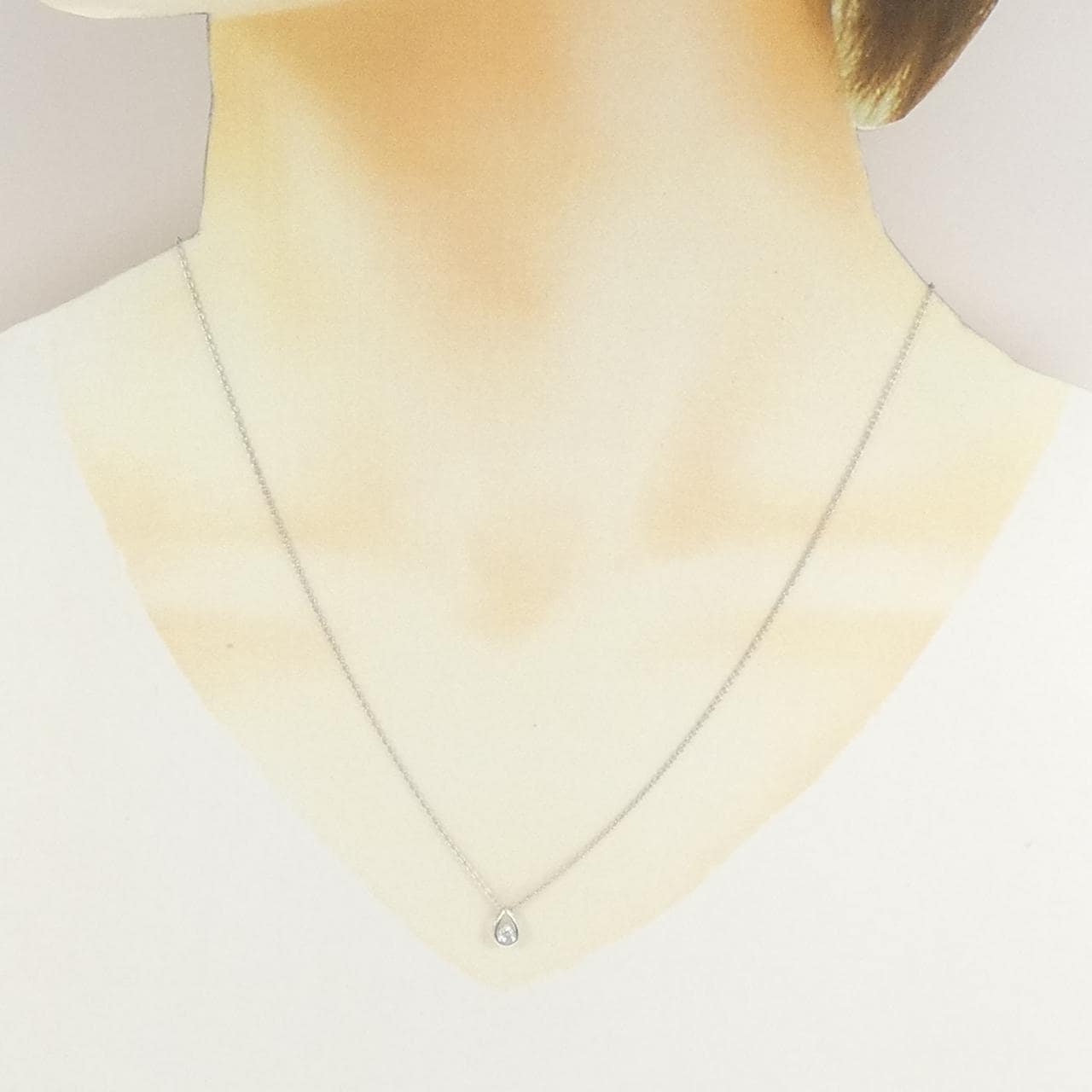 K14WG/K10WG ダイヤモンド ネックレス 0.07CT