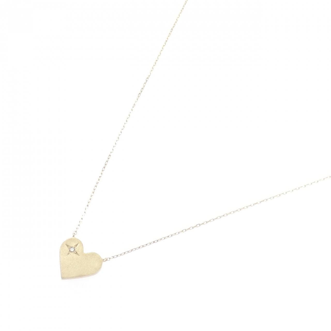 K10YG ハート ダイヤモンド ネックレス