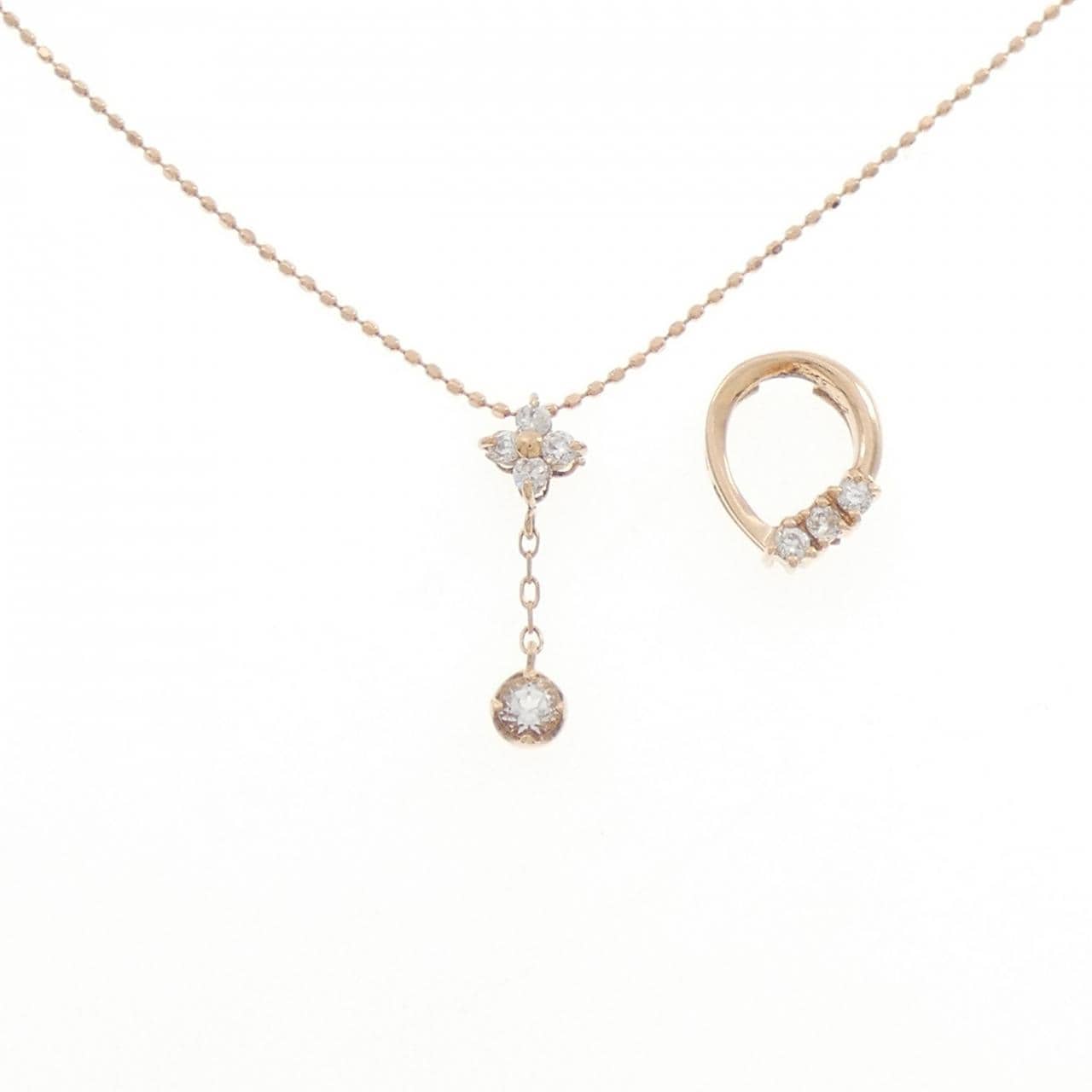 K10PG 2WAY キュービック ネックレス