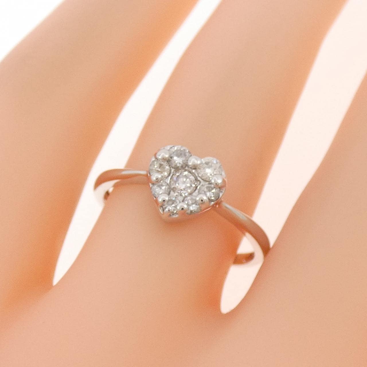 K18WG ハート ダイヤモンド リング 0.26CT