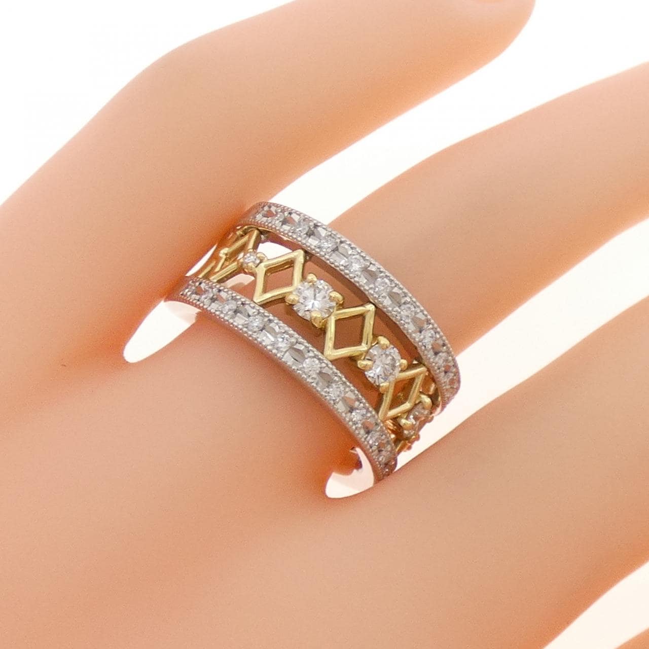 PT950/K18YG ダイヤモンド リング 0.52CT