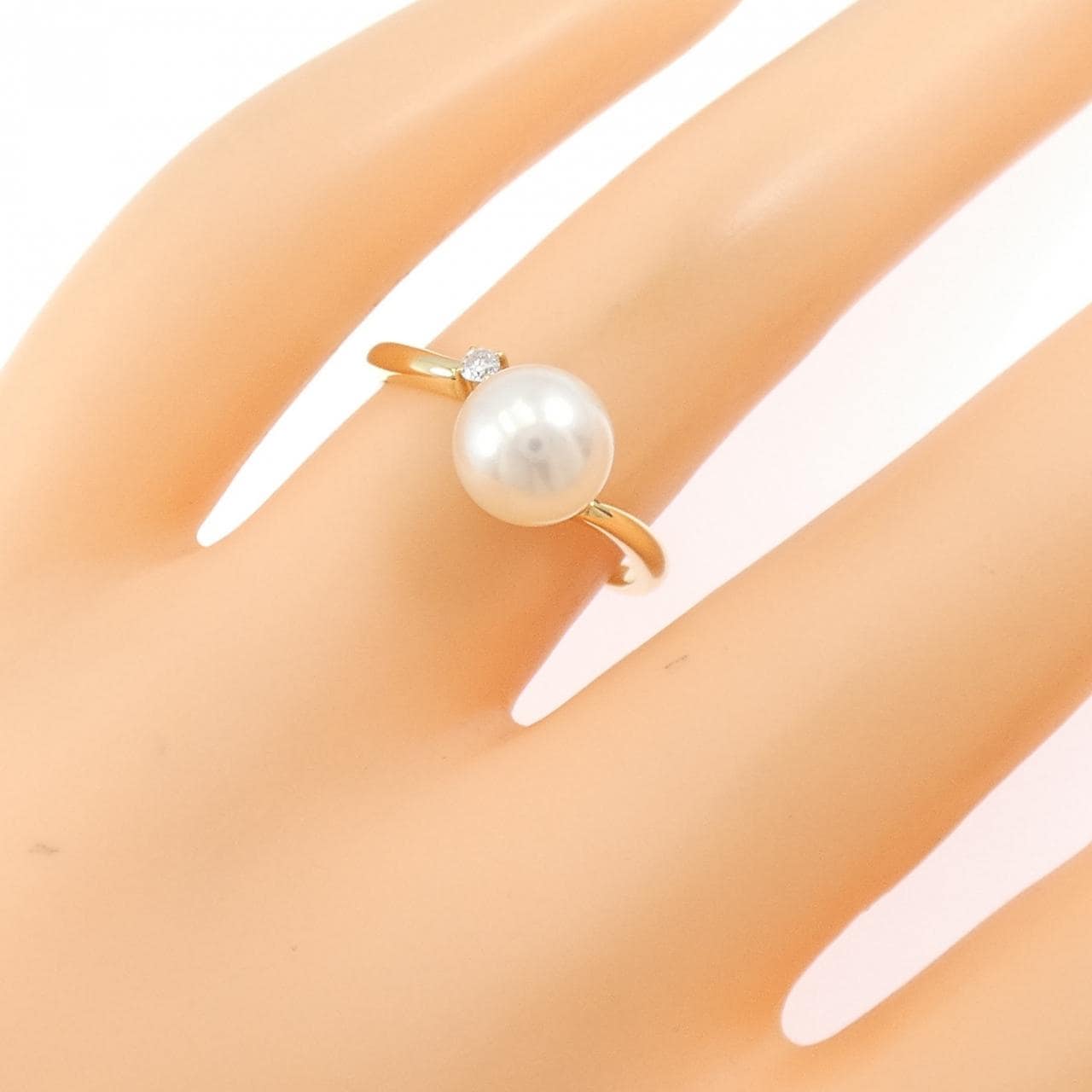 K18YG アコヤパール リング 7.4mm