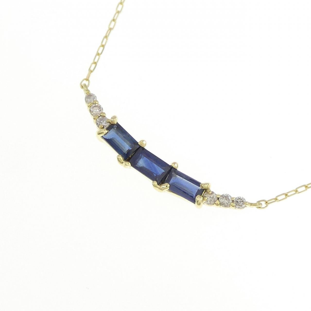 [BRAND NEW] K18YG Sapphire Necklace 0.33CT