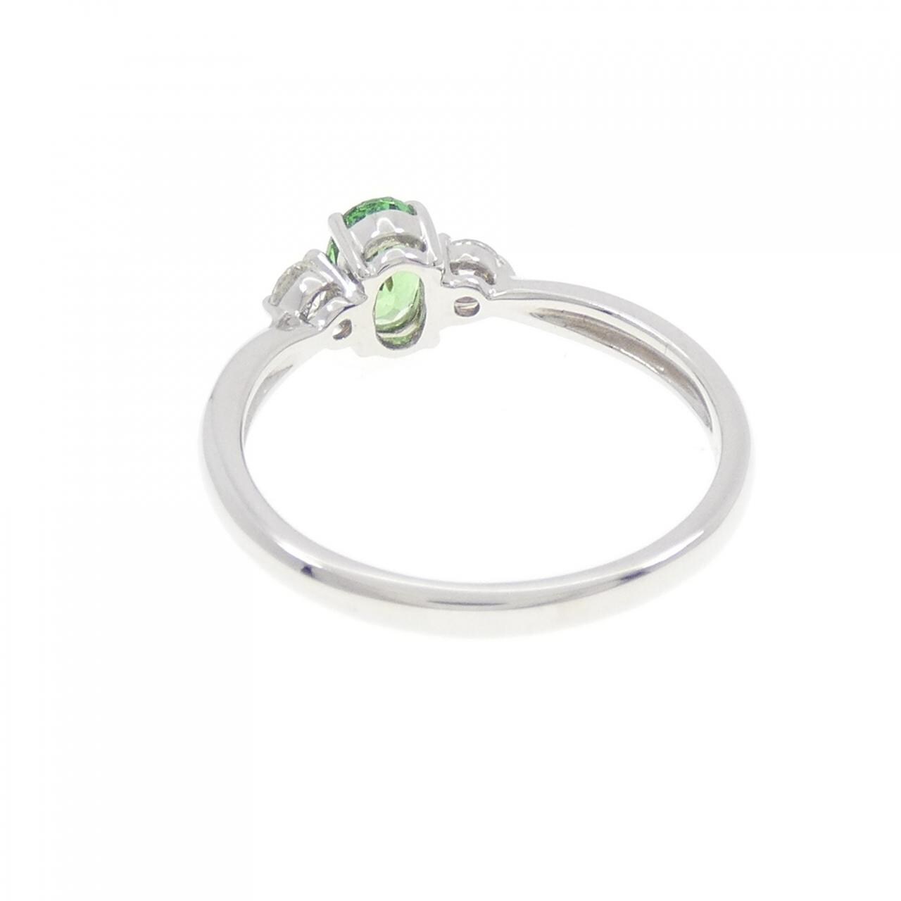 K18WG グリーンガーネット リング 0.451CT
