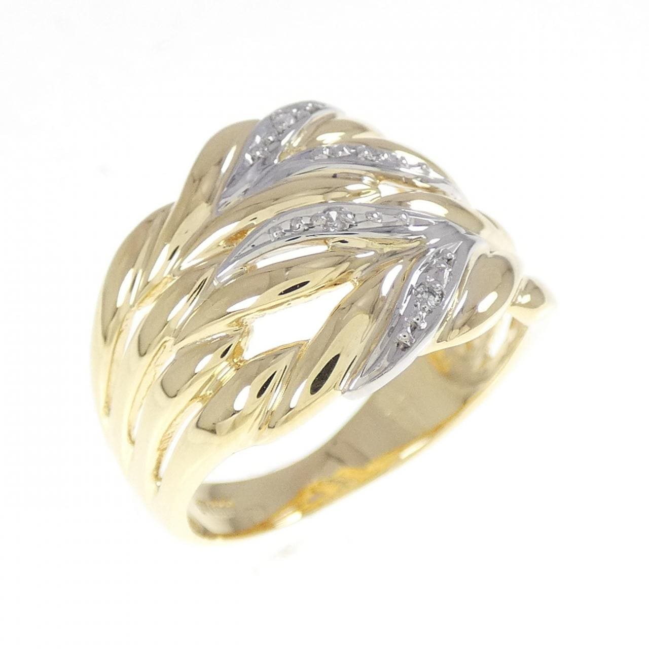 K18YG/PT900 ダイヤモンド リング 0.021CT