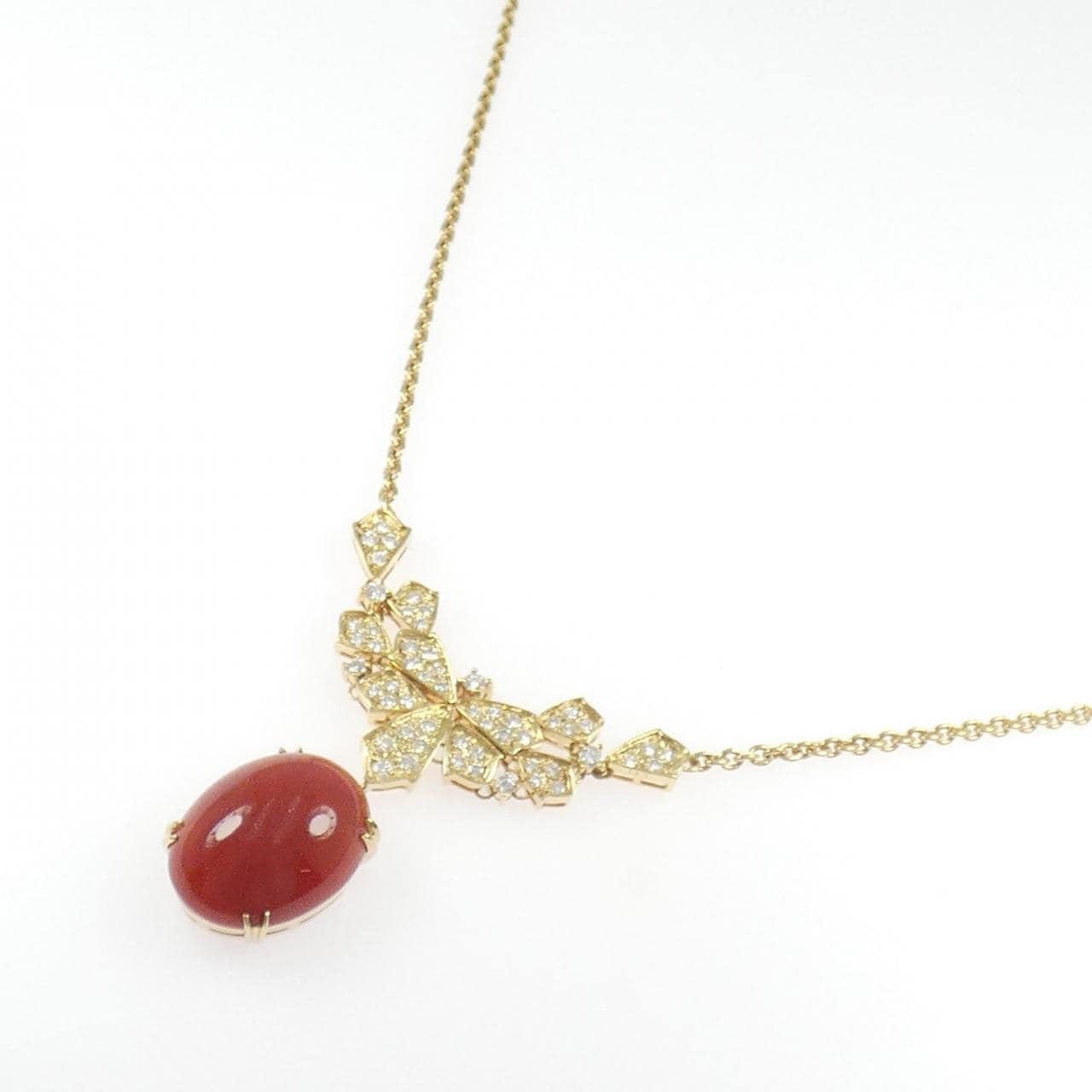 K18YG サンゴ ネックレス 18.71CT