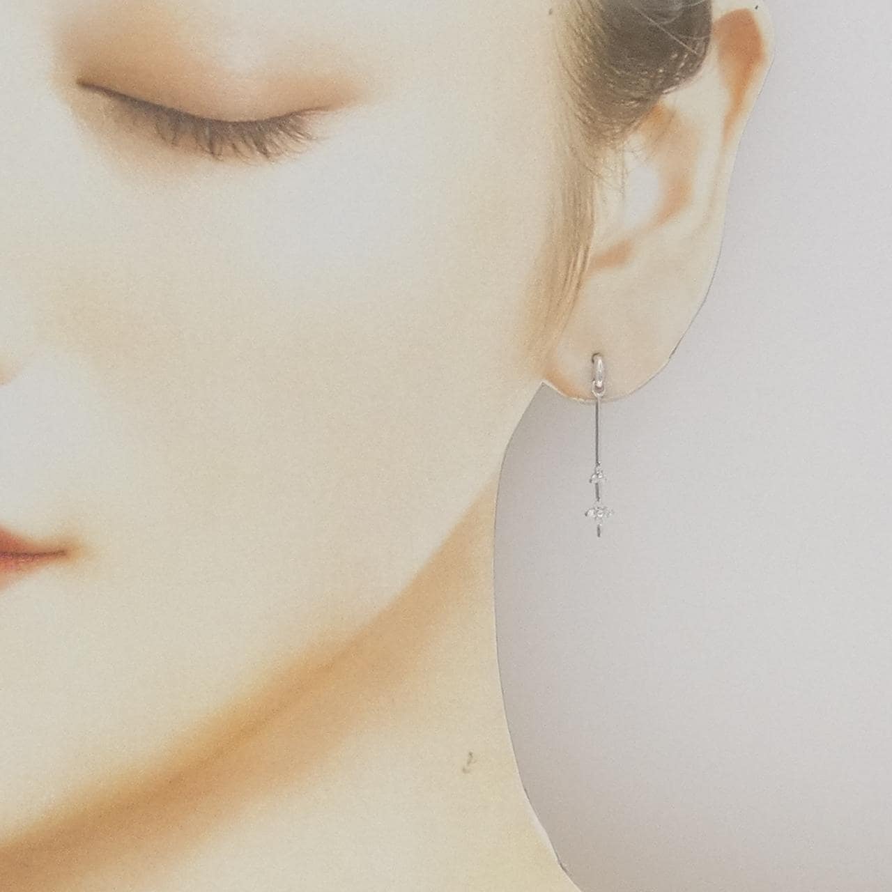 K18WG ダイヤモンド ピアス 0.14CT