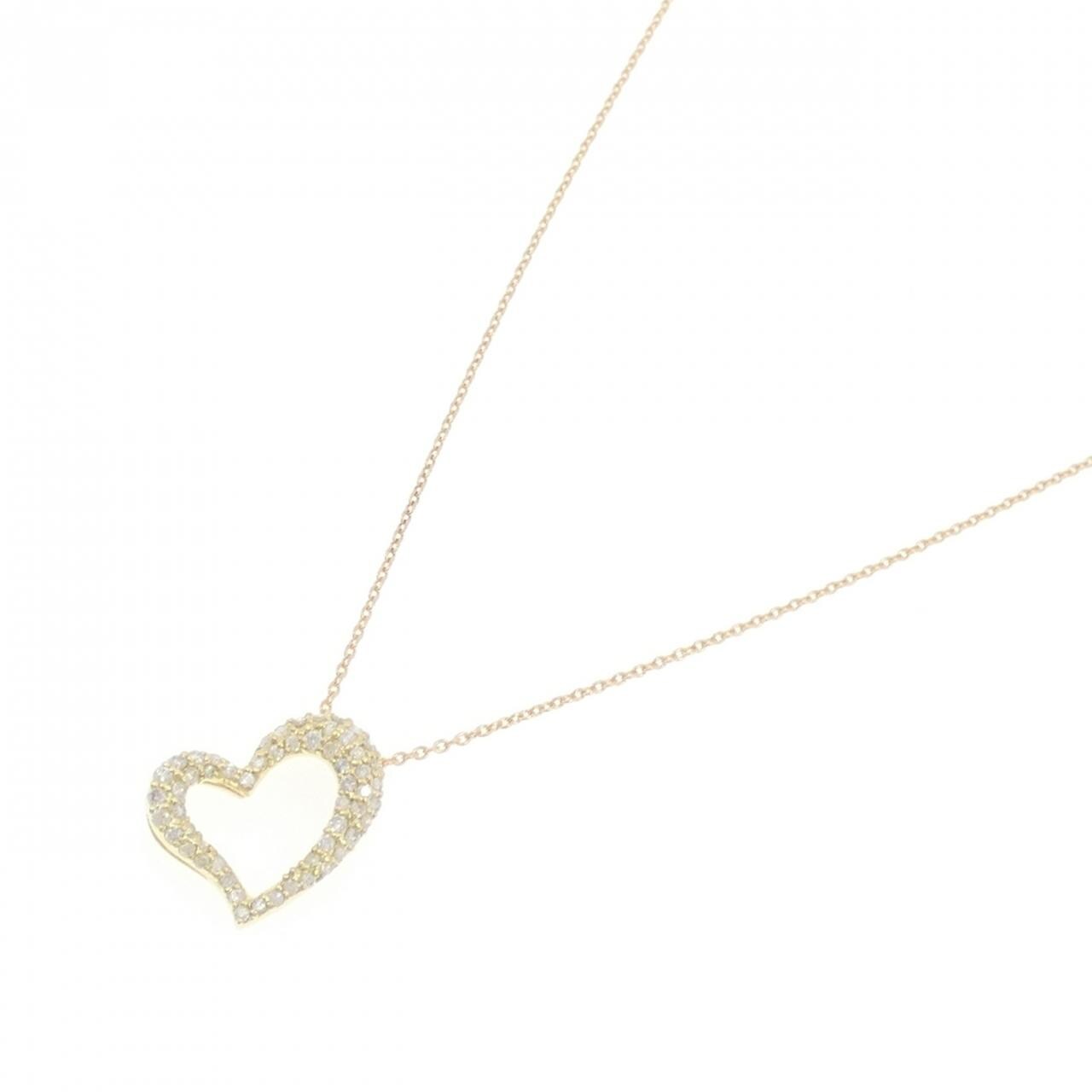 K18YG ハート ダイヤモンド ネックレス 0.53CT