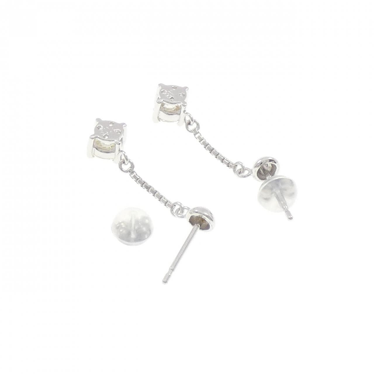 K18WG/PT900 ダイヤモンド ピアス 0.80CT