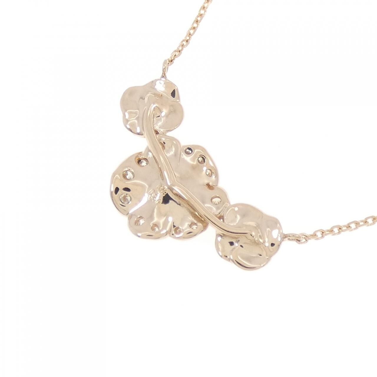 K18PG ローズ ダイヤモンド ネックレス 0.20CT