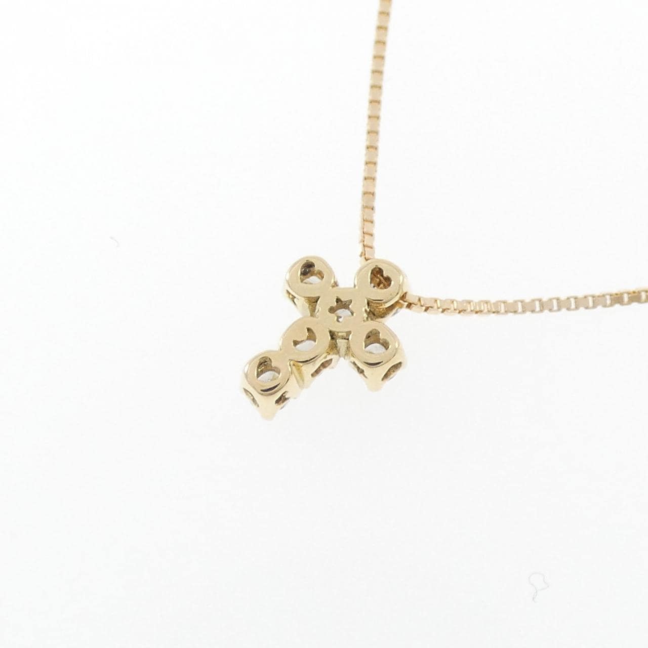 K18YG Cross Diamond Necklace 0.13CT