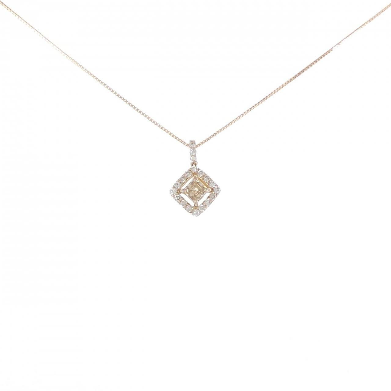 [BRAND NEW] K18PG Diamond necklace 0.37CT