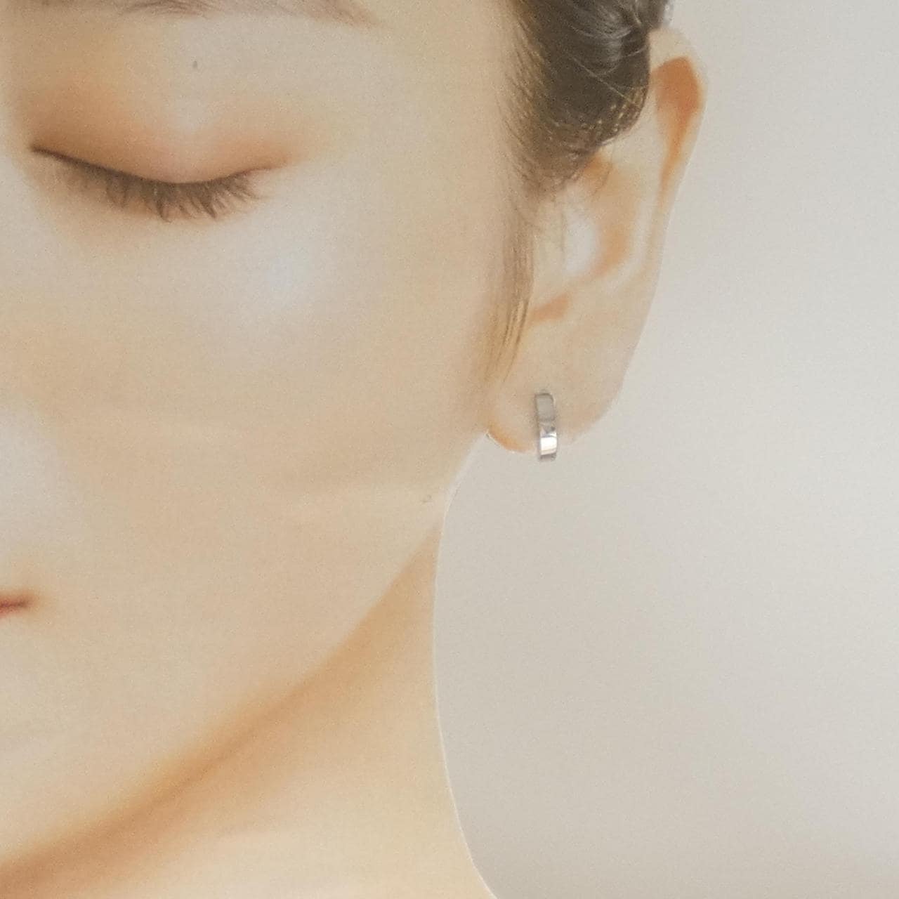 K18YG/PT900 フープ ピアス