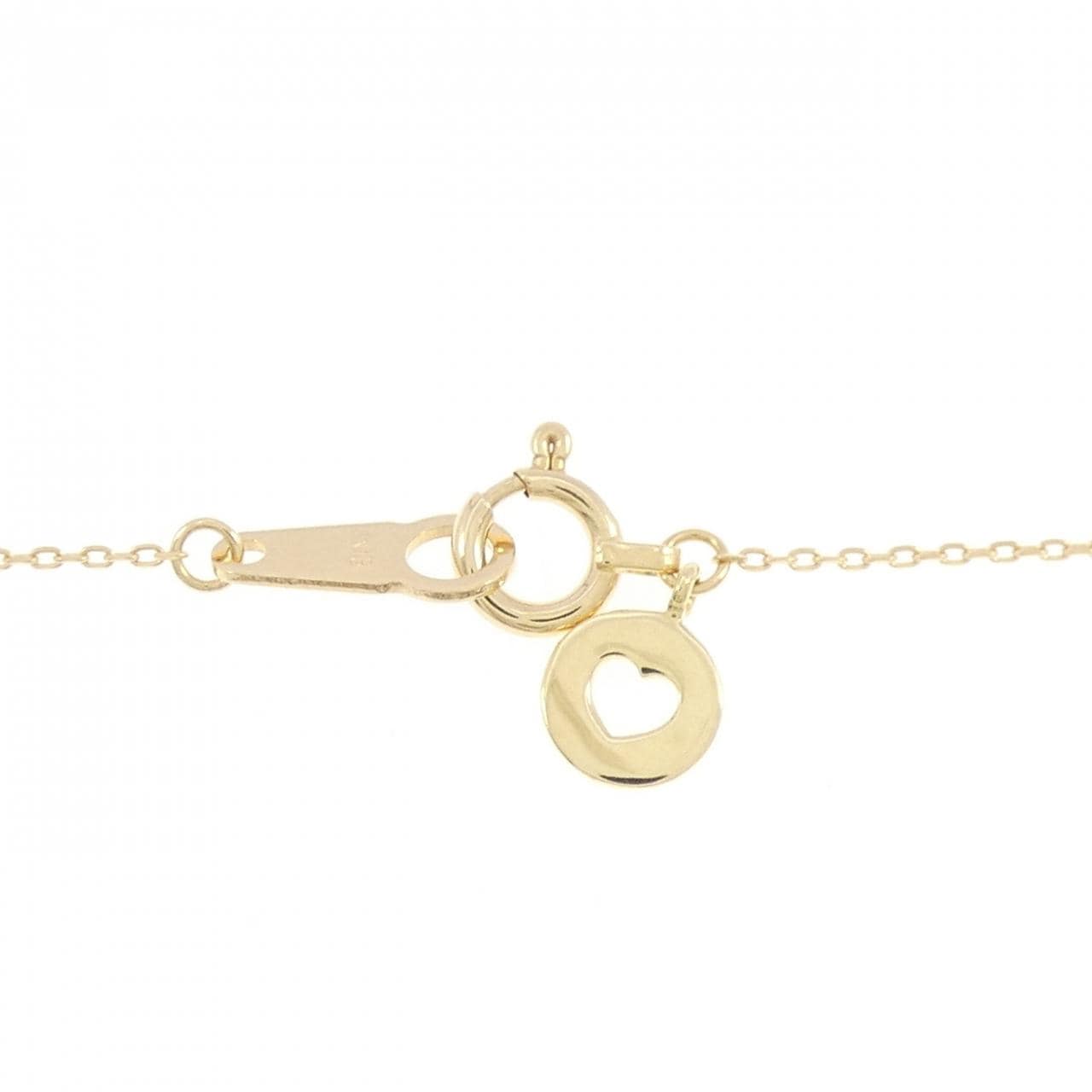 K18YG フラワー ダイヤモンド ネックレス 0.04CT