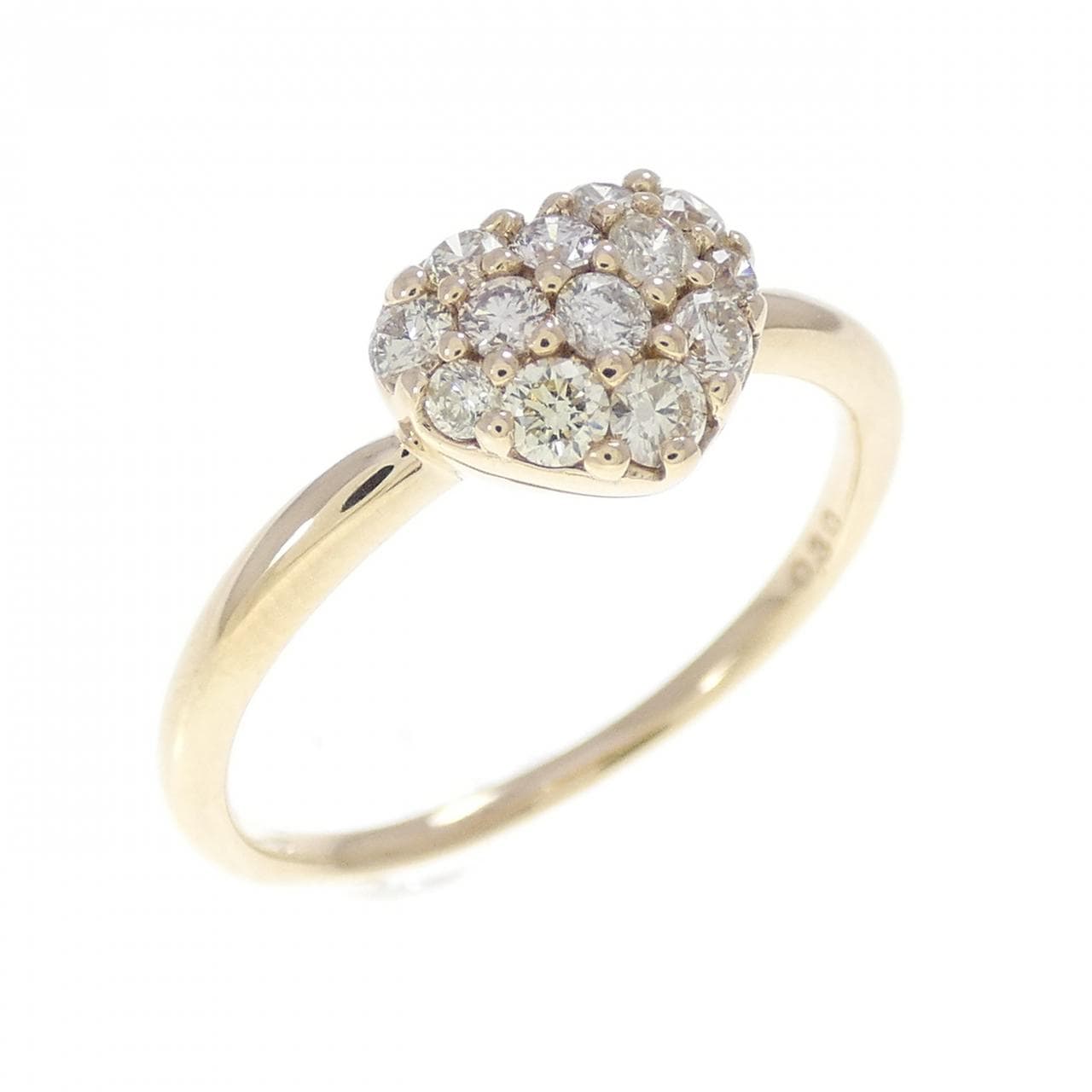 K10YG ハート ダイヤモンド リング 0.30CT