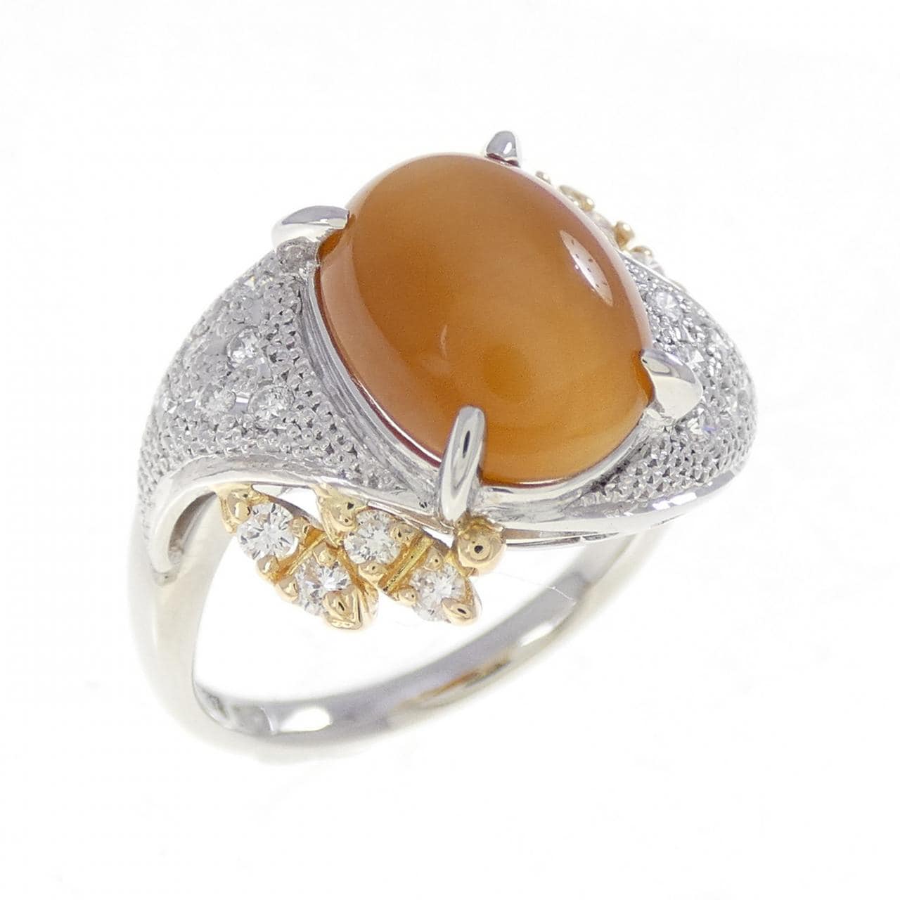 K18YG/PT900 オパールキャッツアイ リング 2.55CT