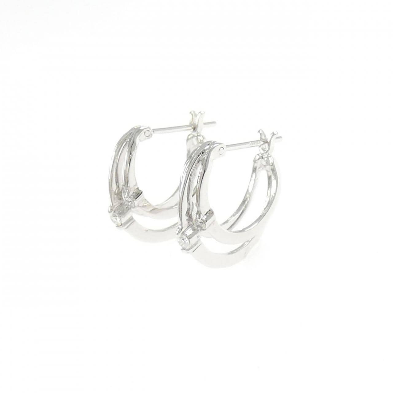 K18WG ダイヤモンド ピアス 0.10CT